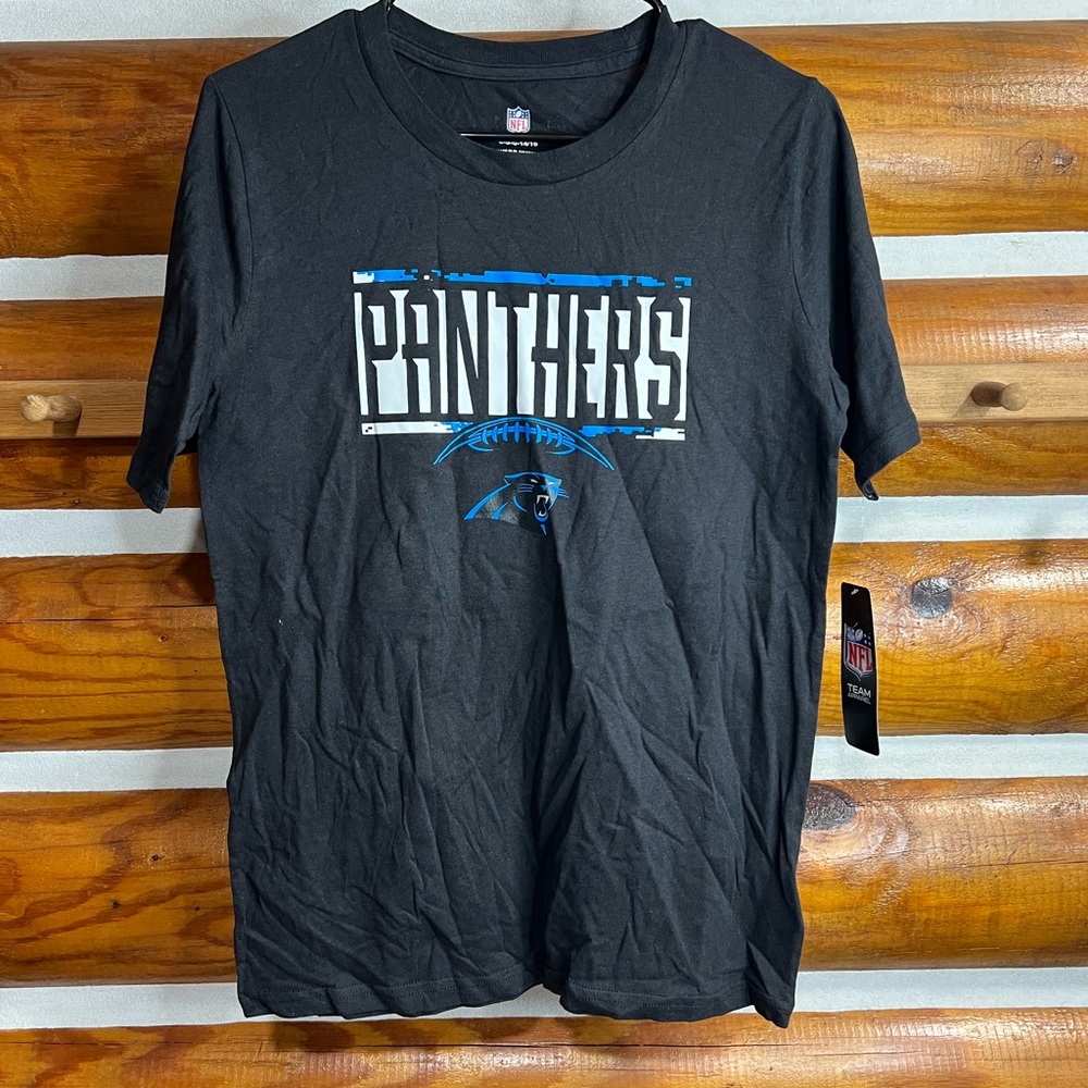 NFL Panthers Black and Blue Front &‎ Back Graphic Youth Tee Large